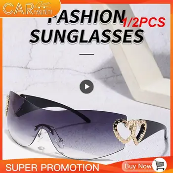1/2 бр. Топли слънчеви очила Y2k за жени, модни цели слънчеви очила, мъжки слънчеви очила, спортни очила с UV400, очила