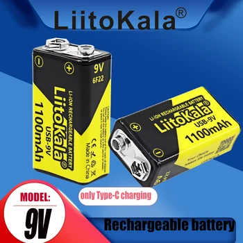 1-20 парчета LiitoKala USB-9V 1100 ма литиево-йонна Акумулаторна Батерия Type-C USB 6F22 9V Батерия за Радиоуправляемой модел на Хеликоптер, Играчки с микрофон