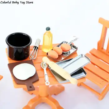 1 комплект Куклена Къща Миниатюрни кухненски модел за готвене САМ стоп-моушън Мебели и Аксесоари