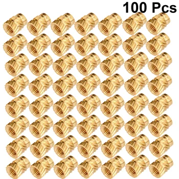 100 бр Нагънат резьбовая поставяне Латунная Нагънат Кръгла поставяне Гайка за 3D ()