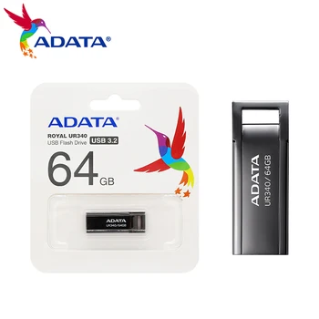 100% Оригинален ADATA ROYAL UR340 USB Флаш памет 32 GB 64 GB 128 GB Високоскоростен USB 3,2 Пръчка Mini U Stick Pen Drive Memory Stick
