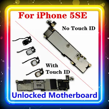 100% Оригинална дънна платка за iPhone SE Разблокированная дънна платка с логиката на плащане Touch ID /без нея за дънната платка iPhone 5se