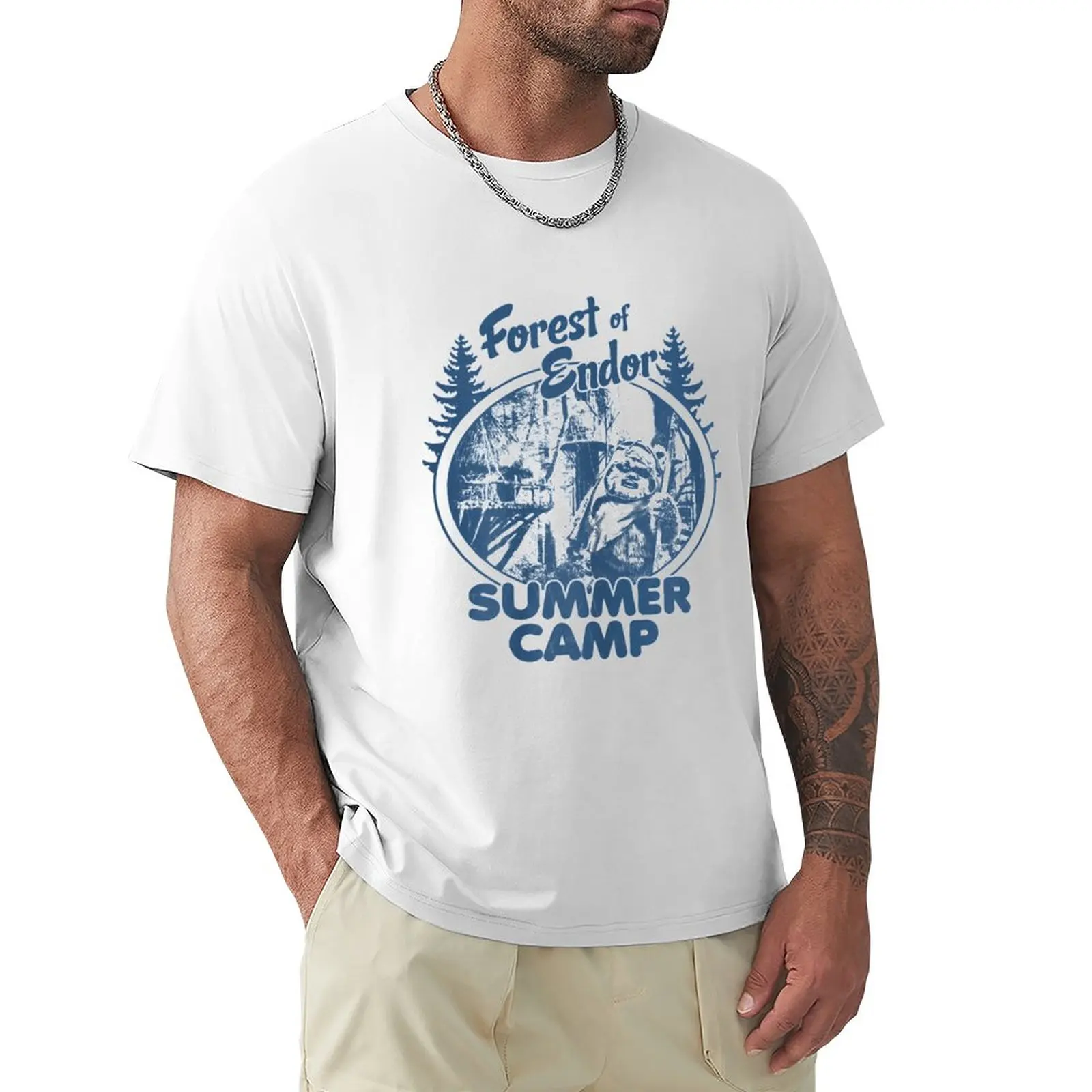 Тениска Wicket Ewoks Endor Forest Summer Camp, тениска блонди, тениски с графични щампи, мъжки ризи, стилни ежедневни . ' - ' . 0