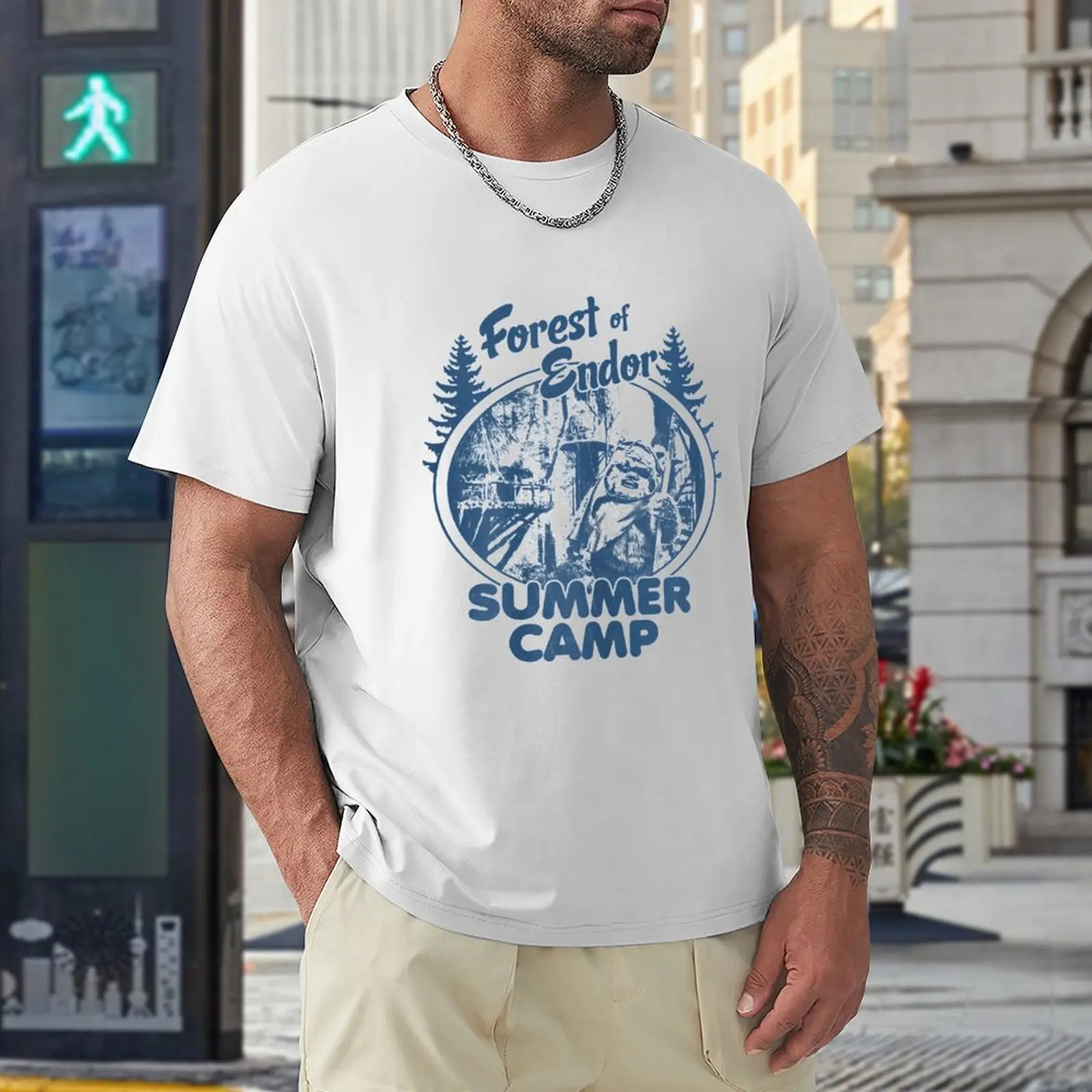 Тениска Wicket Ewoks Endor Forest Summer Camp, тениска блонди, тениски с графични щампи, мъжки ризи, стилни ежедневни . ' - ' . 4