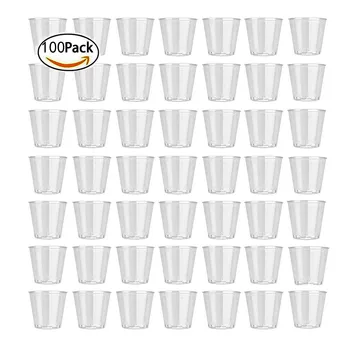 100шт 30 мл Пластмасова Чаша за Еднократна употреба Чаши за Партита за Еднократна употреба Прозрачни Пластмасови Чаши за вино Чаши За Желе Преносими Чаши