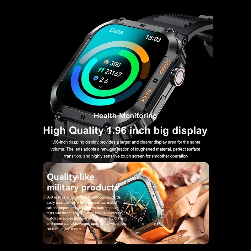 Умен часовник K57 Pro за мъже, Bluetooth-предизвикателство, спорт на открито, батерията е 400 mah, 1,96-инчов IPS екран, сърдечната честота, кръвното налягане, умни часовници . ' - ' . 2