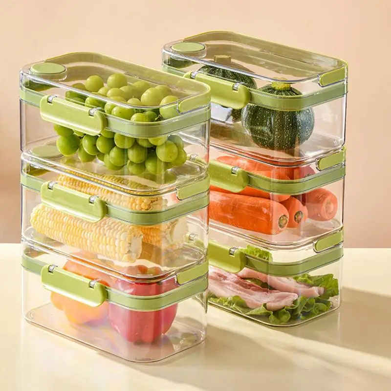 Контейнери за съхранение на плодове За хладилник, Прозрачни Контейнери за консервиране на продукти, Ясен и Практичен контейнер за съхранение в хладилник . ' - ' . 1