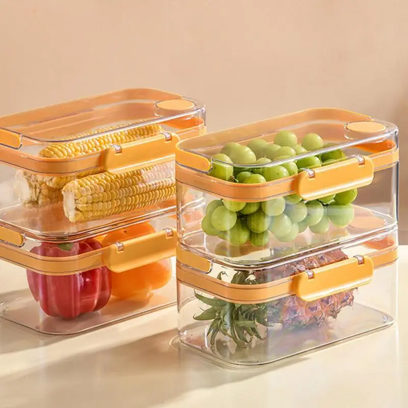 Контейнери за съхранение на плодове За хладилник, Прозрачни Контейнери за консервиране на продукти, Ясен и Практичен контейнер за съхранение в хладилник . ' - ' . 3