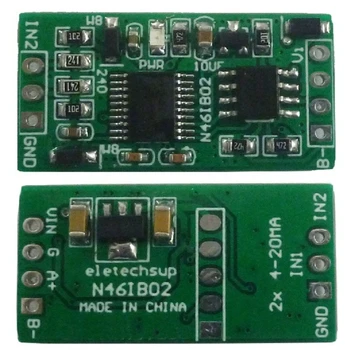 10ШТ 4-20 MA DC 12V 2 канала 0-20 MA Текущата аналогов модул за събиране на данни RS485 Modbus RTU ADC Модул за измерване измервателни уреди 