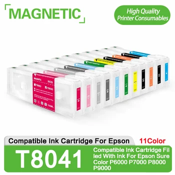 11 цвята за европейската версия на T8041-T8049 Съвместим празен многократна употреба мастило касета за Epson SureColor P6000 P7000 P8000 P9000