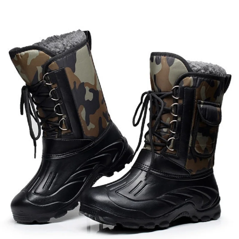 Зимни улични ловни рибарски минерални непромокаеми високи обувки, Мъжки Катерене спортни Свръхлеки дебели флисовые Топли нескользящие зимни обувки . ' - ' . 1