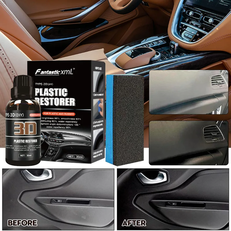 Автомобилно пластмасово покритие с кристали, вътрешна повърхност, плоча, Восъчни пластмасови детайли, възстановително средство, Отбеливающее Средство, без блясък . ' - ' . 1