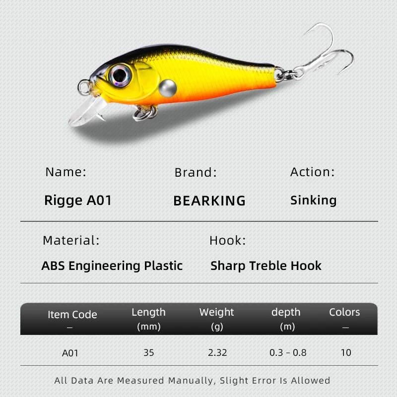 1 бр. Японската Гореща Модел BEARKING 35 мм 2,3 г Лещанка Силна Стръв и Изкуствени Примамки Костур, Щука ABS Воблер за Риболовни Куки Crankbait 3D Eyes . ' - ' . 1