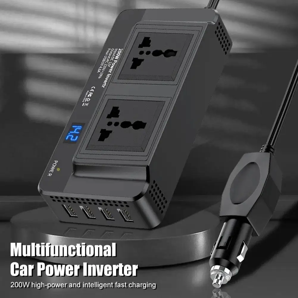 Универсален Автомобилен Инвертор Dc 12 v променлив 220 На 150 W, Автоматично Зарядно Устройство, USB-Инвертор За Зареждане, Бързо Преобразувател на Мощност, Адаптер Type-C, EU Soc V6B9 . ' - ' . 2