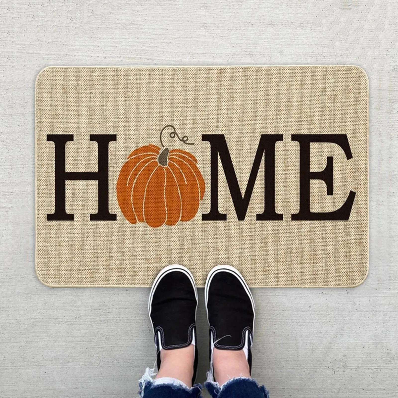 Есента Тиквен Добре дошли Врата на мат 2023, Есенен декор за Деня на Благодарността, Хелоуин, Постелки за пода, Домашна Кухня, Баня, противоскользящий килим . ' - ' . 0