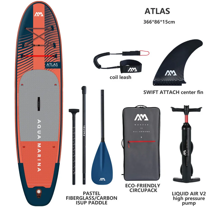 2023 нова AQUA MARINA 366*86*15 см надуваема дъска за сърф стойка гребло ATLAS дъска за сърф водни спортове sup дъска лодка сал . ' - ' . 0