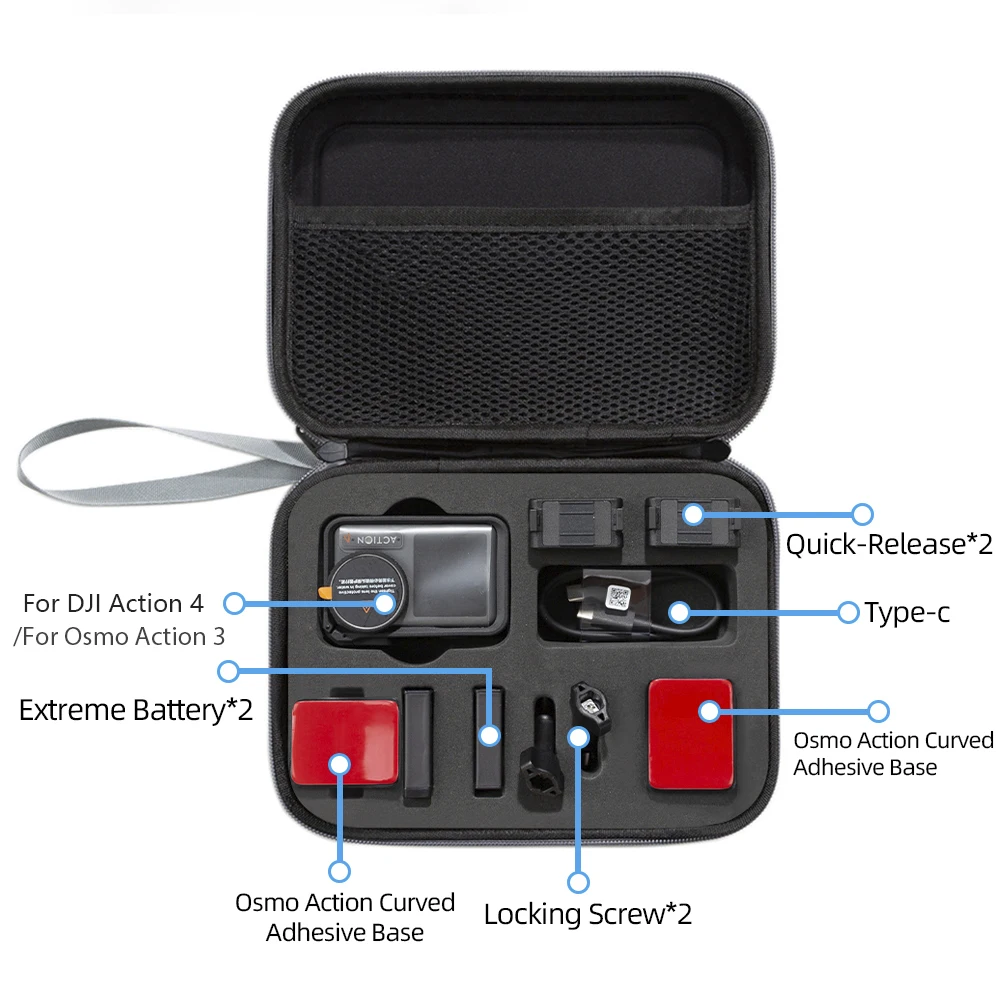 Преносим Водоустойчив калъф за Osmo Action 4, чанта-куфар за DJI Action 3, кутия за защита на вашия фотоапарат, чанта за съхранение . ' - ' . 1