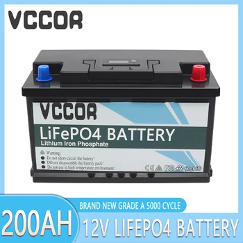 12V 100Ah 200Ah LiFePO4, Литиево-желязо-фосфатный батерия Вграден BMS За подмяна на по-голямата част резервно копие на източник за домашно съхранение на енергия