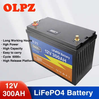 12V LiFePO4 Батериите 300Ah Вграден BMS Литиево-желязо-Фосфатный елемент 6000 Цикъла на Живот За Кемперов RV Golf Cart Слънчев Със Зарядно устройство