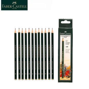 12шт Faber Castell 9000 Моливи за рисуване на Художествени Графитни Моливи за писане, Перушина Скица, Черно Грифельный молив за рисуване