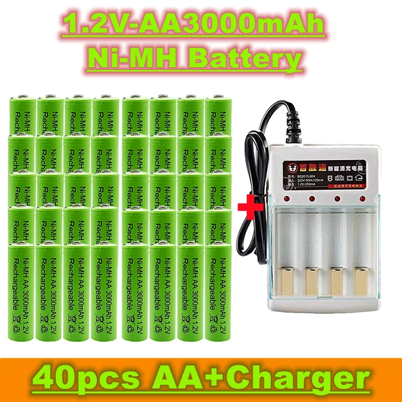 Продавам нова акумулаторна батерия тип АА, 1,2 3000 mah, изработени от никел-металлогидрида, подходящ за детски играчки, будилници, MP3 + зарядно устройство . ' - ' . 0
