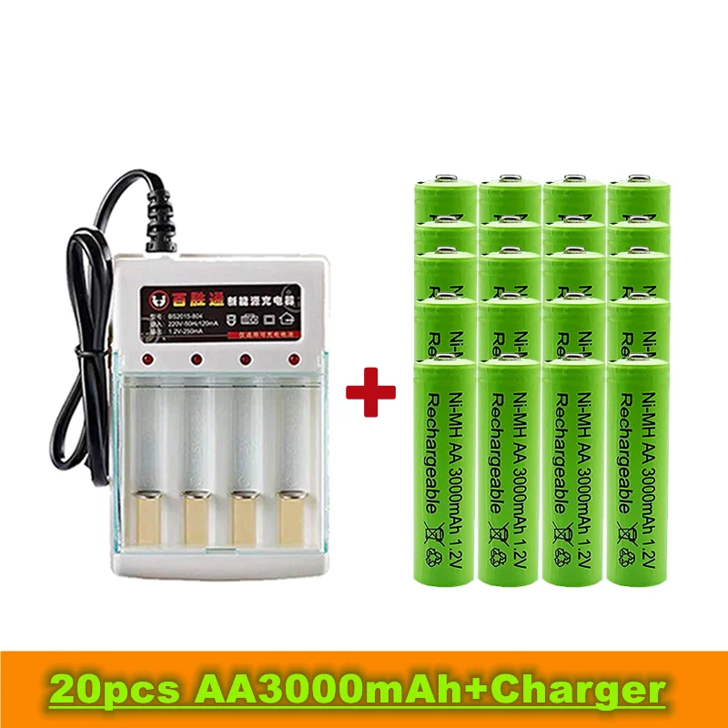 Продавам нова акумулаторна батерия тип АА, 1,2 3000 mah, изработени от никел-металлогидрида, подходящ за детски играчки, будилници, MP3 + зарядно устройство . ' - ' . 1