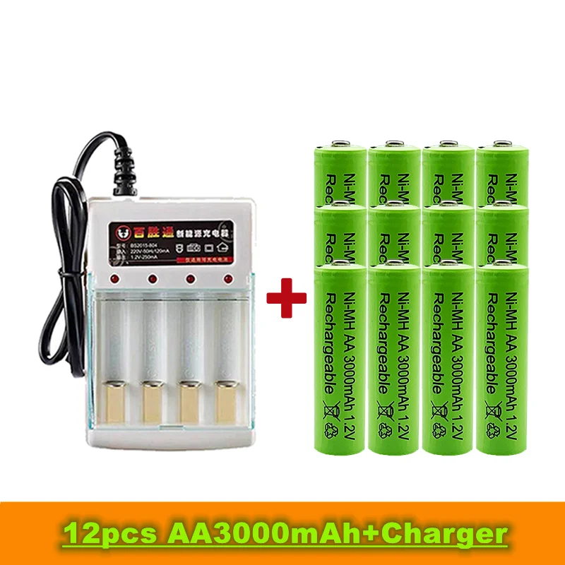 Продавам нова акумулаторна батерия тип АА, 1,2 3000 mah, изработени от никел-металлогидрида, подходящ за детски играчки, будилници, MP3 + зарядно устройство . ' - ' . 3