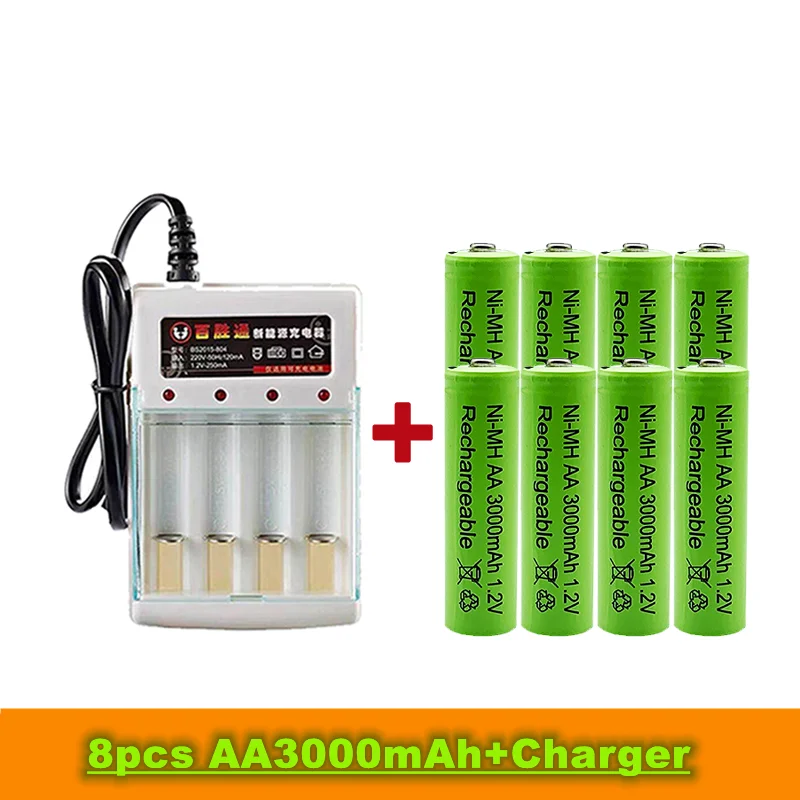 Продавам нова акумулаторна батерия тип АА, 1,2 3000 mah, изработени от никел-металлогидрида, подходящ за детски играчки, будилници, MP3 + зарядно устройство . ' - ' . 4