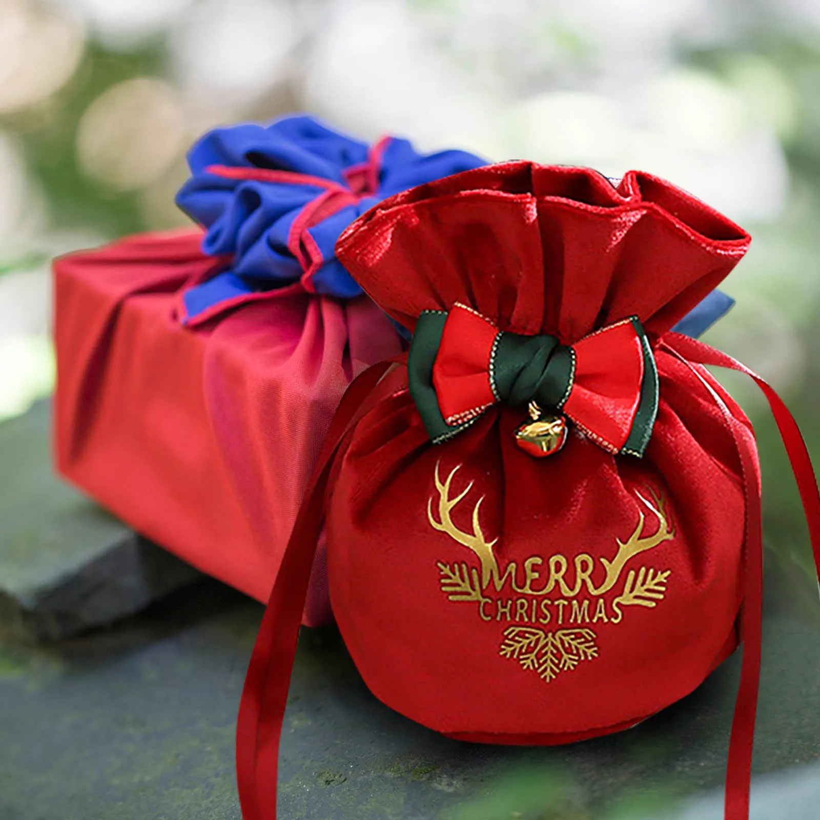 Коледна торбичка за бонбони с Елен, с Кадифени торбички Дядо Коледа, Чанта за съвсем малък, Коледна Декорация, Детски подарък, Подарък за Парти, Подарък за Нова Година 2024 . ' - ' . 4