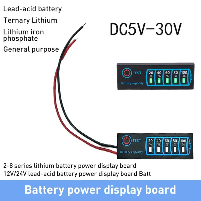 18650 Li-ion lipo Литиево 5-30 В Оловно-киселинната Индикатор за нивото на зареждане на батерията Тестер LCD дисплей Измерване на капацитет на модул за Измерване на напрежение . ' - ' . 1
