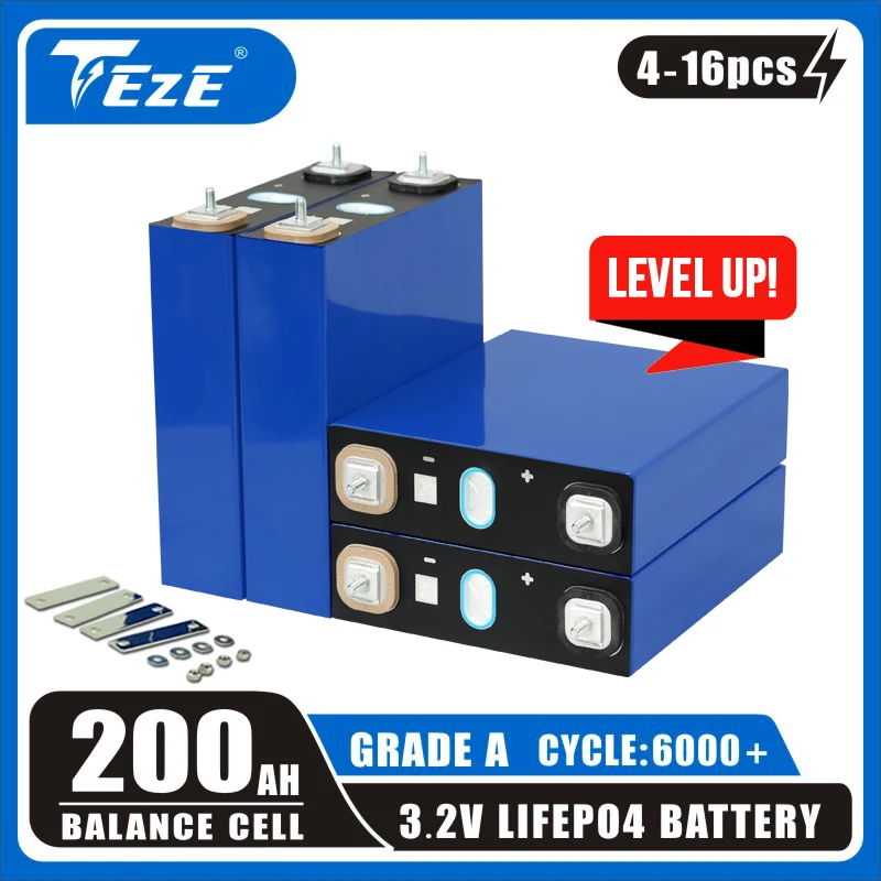 2023 Нов 3.2 В 4-16 бр 200Ah LiFePO4 Батериите Клас A с QR-код Акумулаторна Bateria 