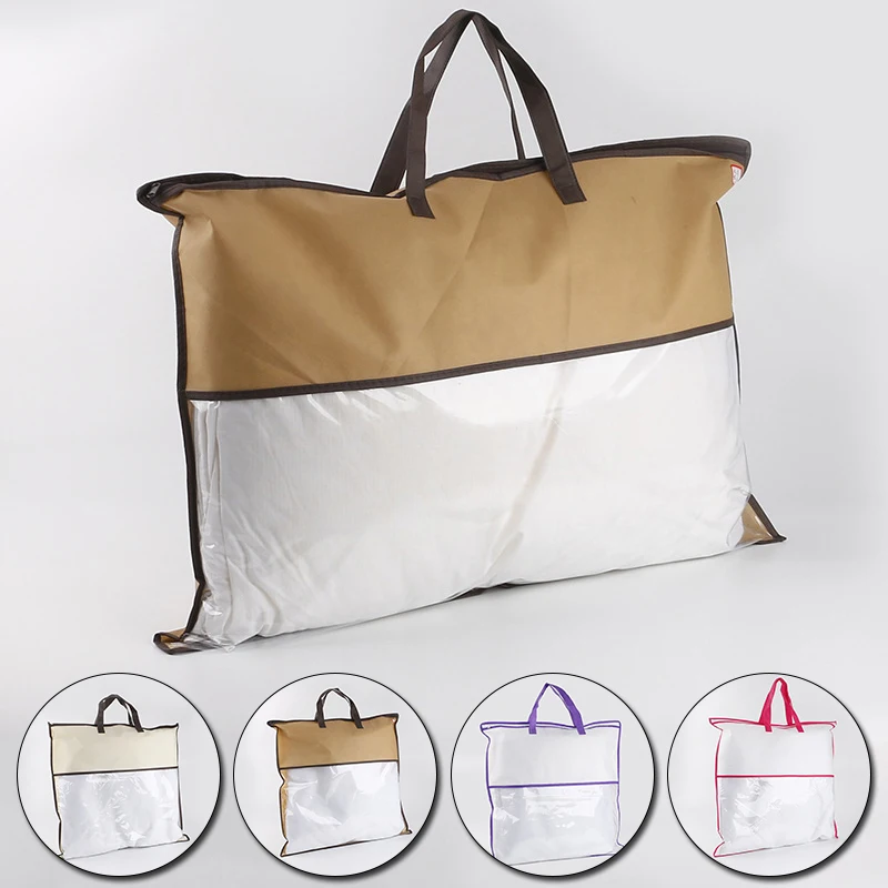 Многофункционална нетканая чанта-тоут, домашен текстил, Пылезащитная опаковъчна чанта с цип, Юрган, възглавници, Дрехи за съхранение, Прозрачна чанта, изработена от PVC . ' - ' . 0
