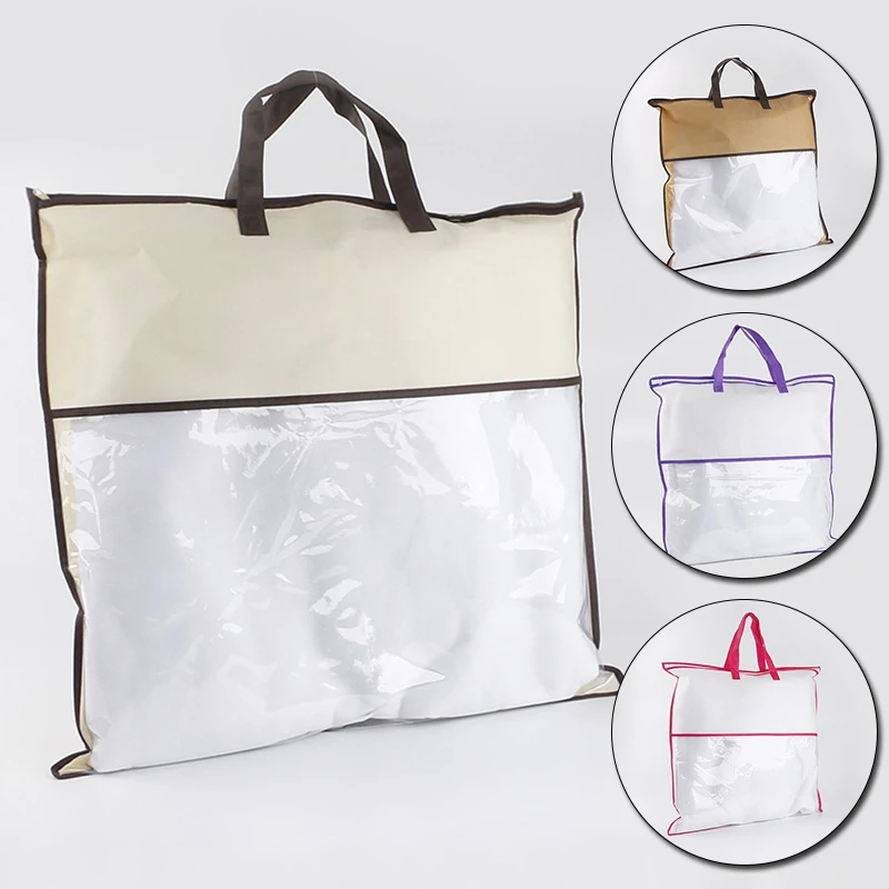 Многофункционална нетканая чанта-тоут, домашен текстил, Пылезащитная опаковъчна чанта с цип, Юрган, възглавници, Дрехи за съхранение, Прозрачна чанта, изработена от PVC . ' - ' . 1