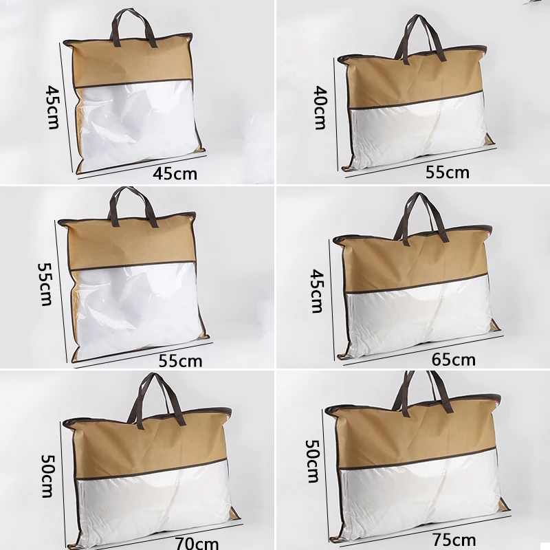 Многофункционална нетканая чанта-тоут, домашен текстил, Пылезащитная опаковъчна чанта с цип, Юрган, възглавници, Дрехи за съхранение, Прозрачна чанта, изработена от PVC . ' - ' . 5
