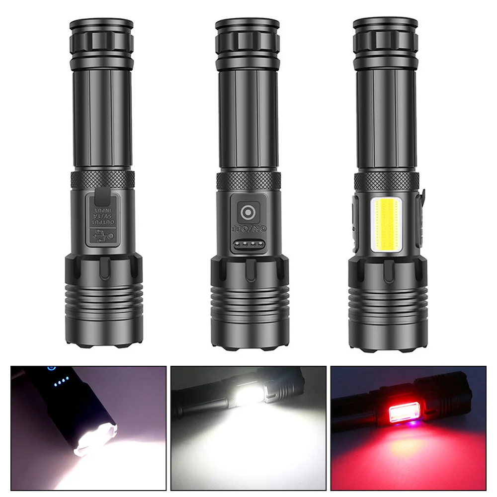 Мощен led фенерче XHP120 + COB LED High Power Факел Light Акумулаторна тактически фенер 18650 Usb Къмпинг Лампа . ' - ' . 0