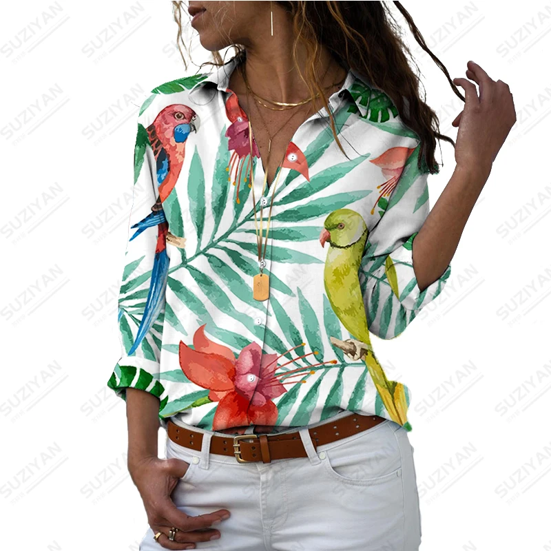 Дамски Модни риза с дълъг ръкав За Пътуване, Риза с дълъг ръкав за почивка, Риза с 3D принтиране, Ежедневни риза, Риза с високо качество . ' - ' . 2