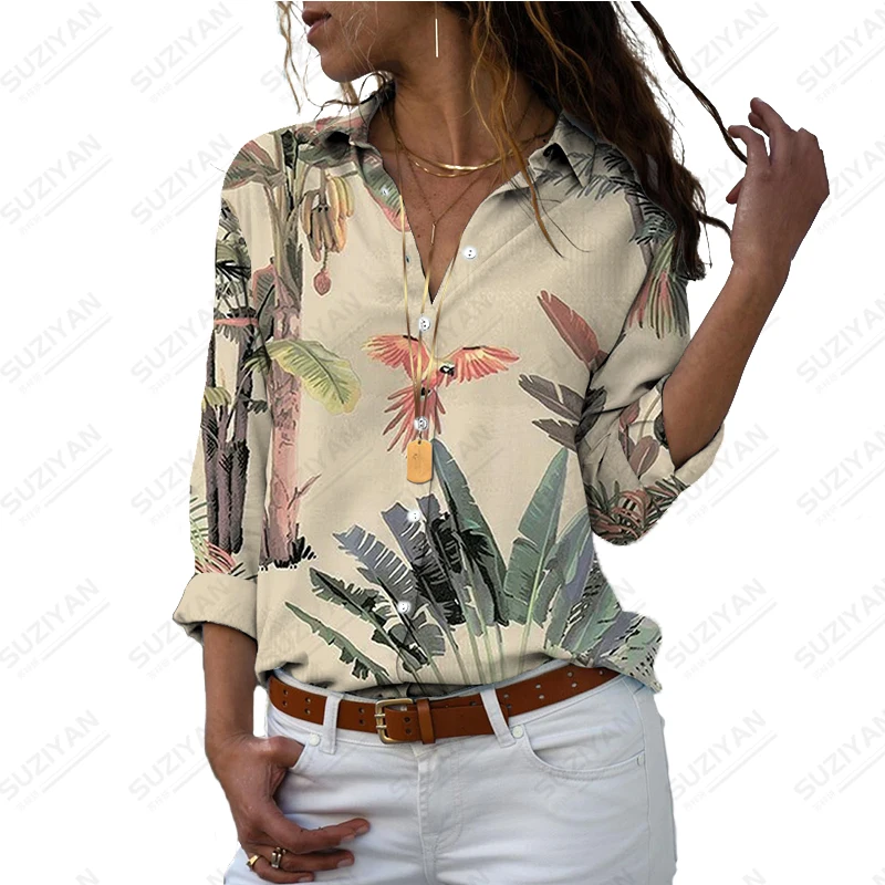 Дамски Модни риза с дълъг ръкав За Пътуване, Риза с дълъг ръкав за почивка, Риза с 3D принтиране, Ежедневни риза, Риза с високо качество . ' - ' . 4