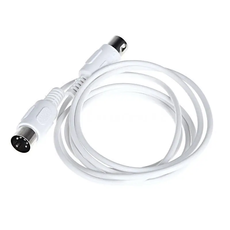 Удлинительный кабел с 5-пинов конектор MIDI DIN мъж към мъж 3 м / 9,8 фута бял цвят . ' - ' . 0