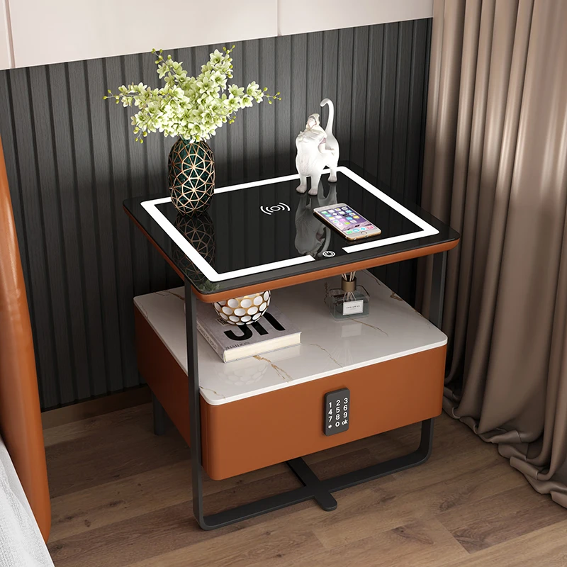 Бяла Ъглова Нощно шкафче За съхранение на Тоалетни кутии Nordic Modern Salon Нощни шкафчета За Кафе Mesitas De Noche Мебели за спални . ' - ' . 0