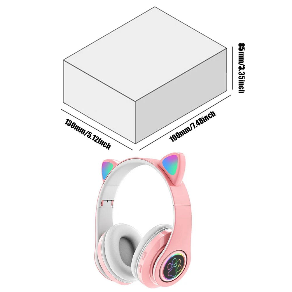 Безжични Bluetooth слушалки с красиви кошачьими уши, каски с led подсветка, Спортни стереомузыкальные слушалки с микрофон за подаръци за момичета . ' - ' . 5