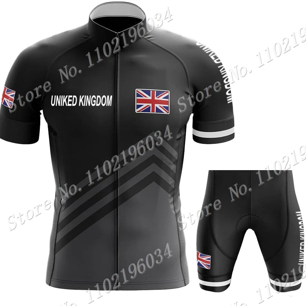 Комплект тениски за колоезденето екип Uniked Kingdom 2023 Мъжко Облекло за колоездене в Англия, Ризи пътят мотори, Костюм, велосипедни шорти МТБ Ropa . ' - ' . 2