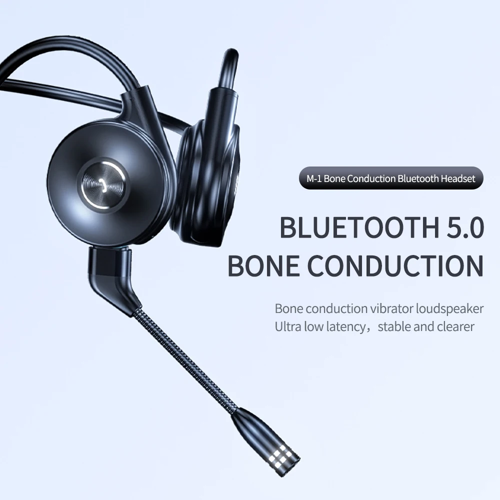 1БР Слушалки с костна проводимост M1 Bluetooth 5,0 Безжични Удобно облекло hi-fi системи Стерео Спортни слушалки с микрофон с шумопотискане . ' - ' . 3