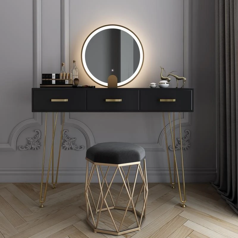 Тоалетка с огледало в цветенце за Спалня в Минималистичен Скрин за спалня с чекмеджета, Скандинавски Тоалетка, Луксозен Скрин, Луксозни мебели . ' - ' . 2