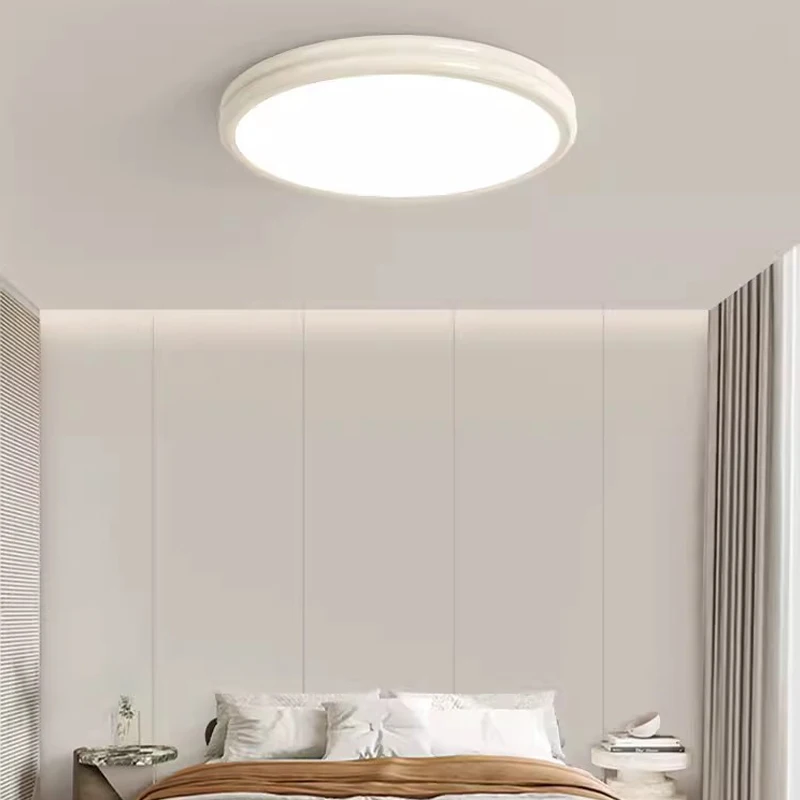 Скандинавски led тавана лампа кремав 30/40/50 cm, кръгъл диск, лампа за дневна, спалня, кабинет, кухня, коридор, хотелски лампа . ' - ' . 2