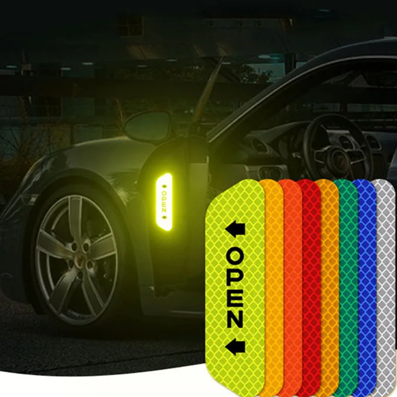 Светлоотразителни стикери на вратата на колата, предупредителни за безопасно отваряне светлоотразителни ленти автомобилни аксесоари вътрешни и външни светлоотразителни стикери . ' - ' . 1