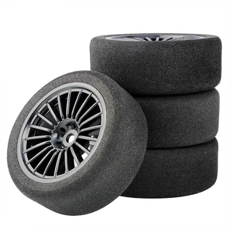 Губчатые гуми и джанти са в мащаб 1/10 с офсетов 3 мм и шестигранником 12 мм, подходящи за RC HSP HPI Пътни състезателни коли, играчки, Аксесоари . ' - ' . 1