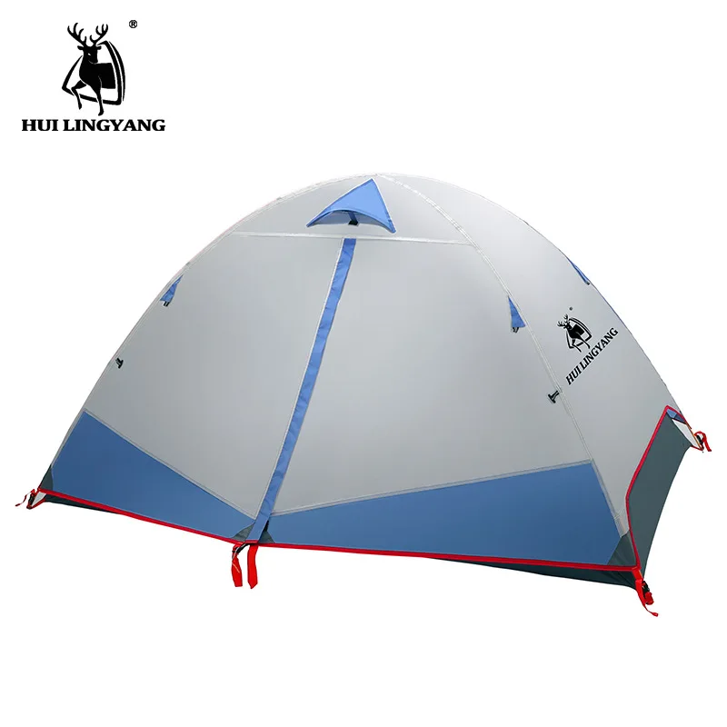 HLY 2Persons Двупластова алуминиева палатка със защита от вятър и дъжд, Професионален Открит Къмпинг, Преносим Туризъм в Планината . ' - ' . 1