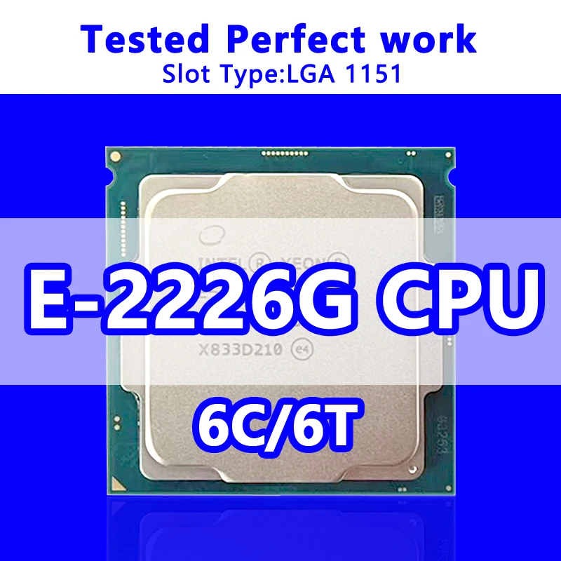 Процесор Xeon E-2226G SRF7F 6 ядра 6 нишки 12 MB кеш-памет от 3,4 Ghz основна честота LGA1151 за сървърна дънна платка чипсет C240 . ' - ' . 0