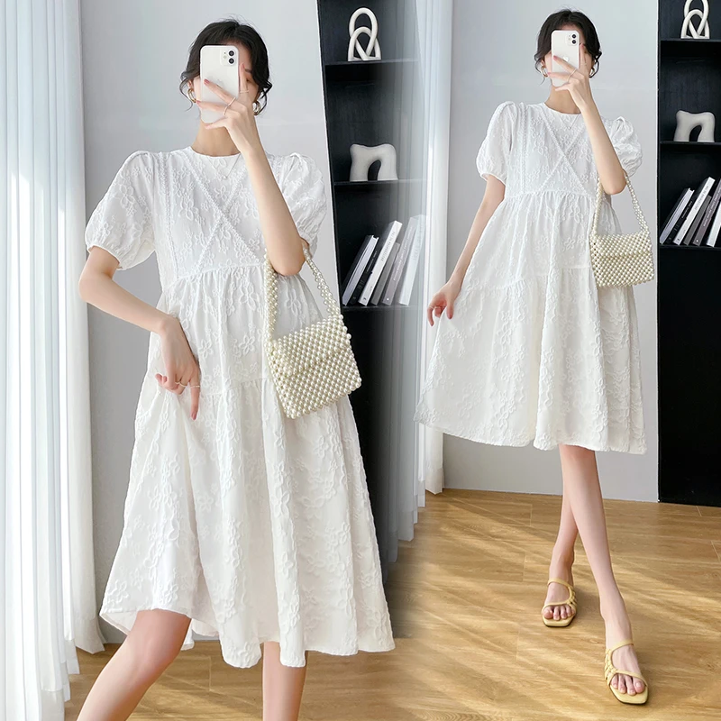 D52099# Корейски модни Дамски рокли, Стилна Лятна Приталенная Дрехи за бременни, дрехи за бременни . ' - ' . 0