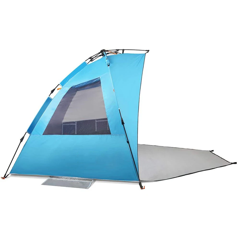 X-Large 4-местна плажна палатка Sun Shelter - Преносим Солнцезащитная палатка Незабавни действия за плаж с чанта за носене, сопи, 6 джобове за пясък, . ' - ' . 2
